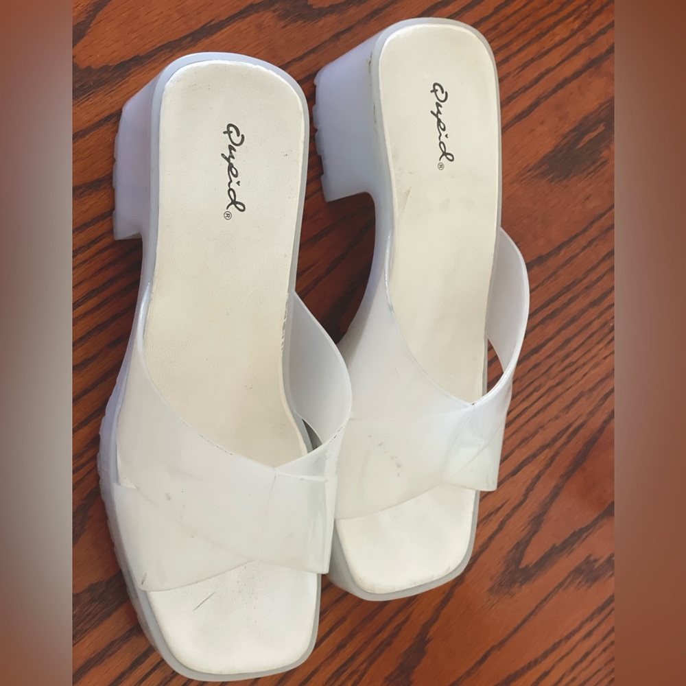 white platform sandals